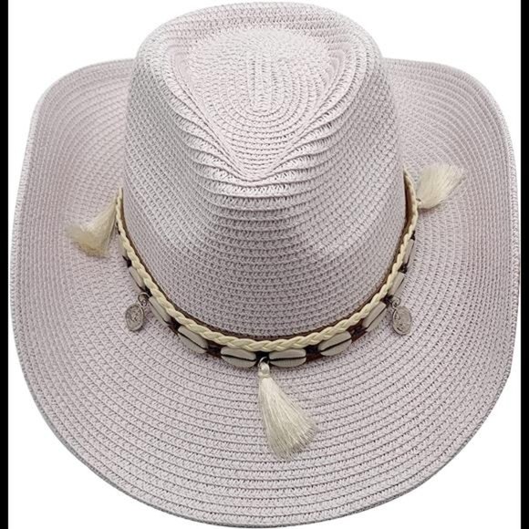 Western Straw Cowboy Hat for Women Beach Sun Hat for Men Wide Brim Fedora main image 5